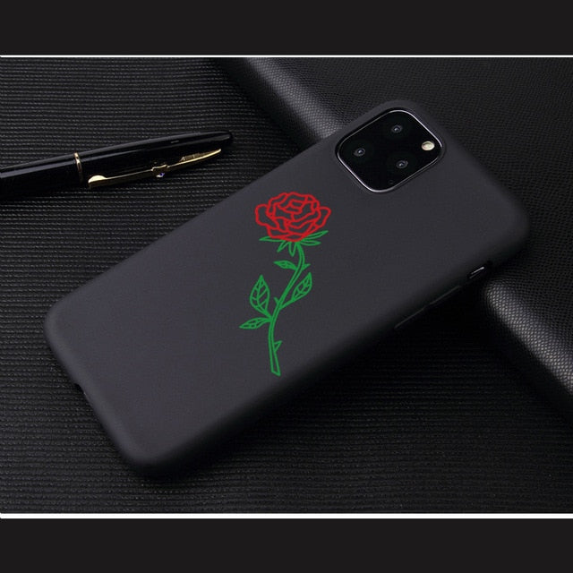 Girl Body Lover Rose Soft Case For iPhone 7 8 Plus X XS Max XR Coque Case For iphone 5 5s SE 6 6s Plus 11Pro Phone Cover Couple